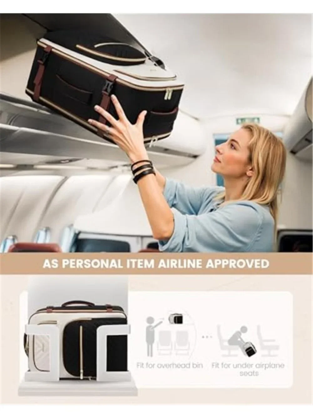 40L Travel Backpack Carry On Flight Approved TSA Laptop Women Men Waterproof